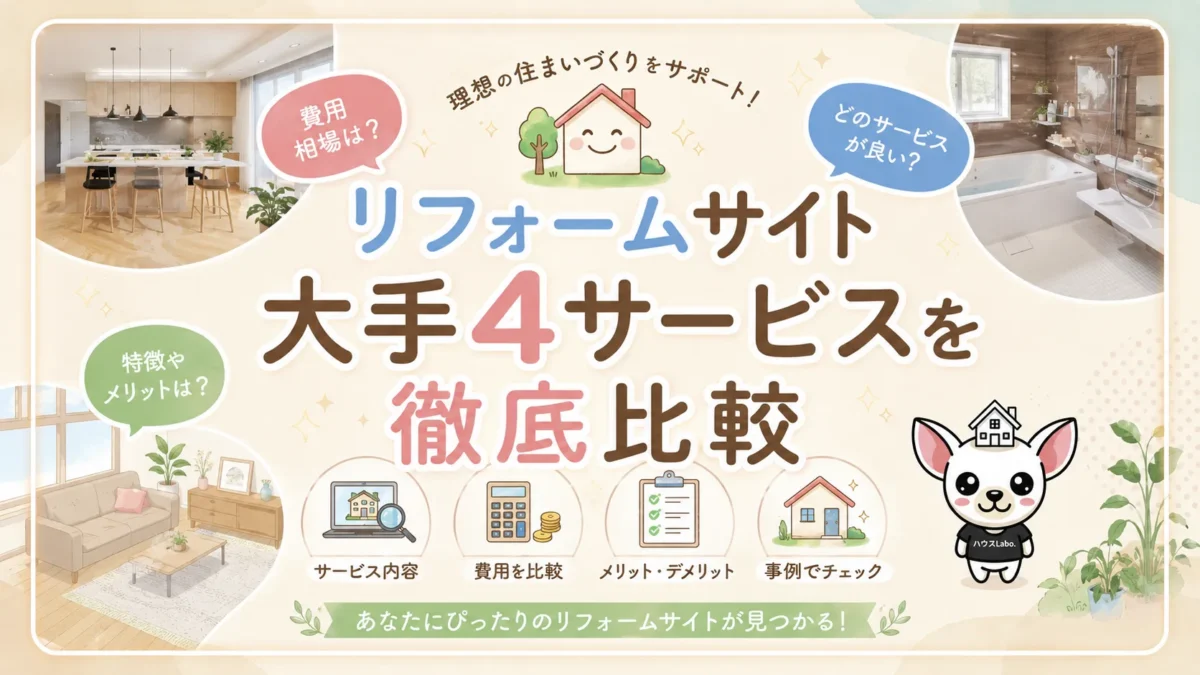 リフォームサイト 大手4サービスを徹底比較